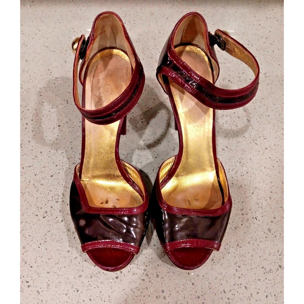 Coach Patent Leather Red Platform High Heel Pumps Womens Sz Sz 8.5 B